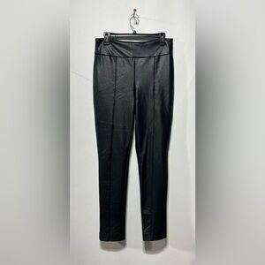 Black Tape High Rise Black Soft Faux Leather‎ Pants Size Medium Inseam 30”